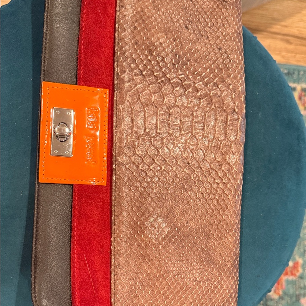 Chic Snakeskin and Suede Clutch
